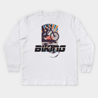 Biking Kids Long Sleeve T-Shirt